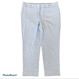 Talbots blue & white pinstriped crops